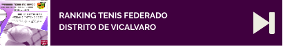 RANKING TENIS FEDERADO  DISTRITO DE VICALVARO